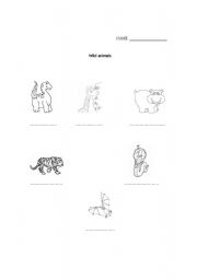 English worksheet: wild animals 