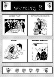 English Worksheet: Wedding actions - part III - flashcards