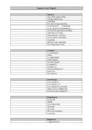 English worksheet: Improve your English2