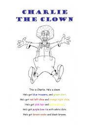 English Worksheet: Carlie the CLOWN