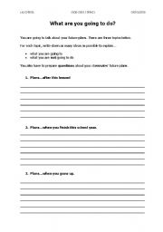 English worksheet: What are you going to do? 