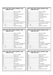 English Worksheet: How often