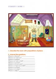 English Worksheet: Pirates room!!!