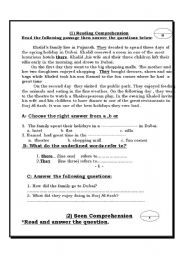 English worksheet:  a generl exam for intermediate students