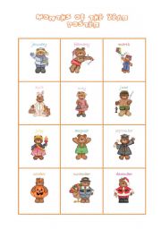English Worksheet: Months Poster with Teddy