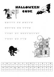 English Worksheet: halloween code - find the saying