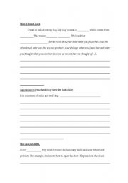 English worksheet: A model for speaking or writing about your favorite pet/ dog based on Trinity speaking topic features