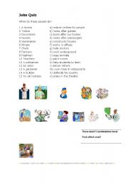 English Worksheet: job quize with pictures