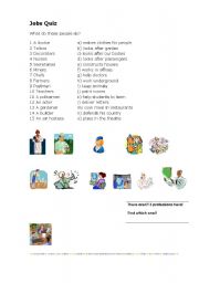 English worksheet: job quize with pictures