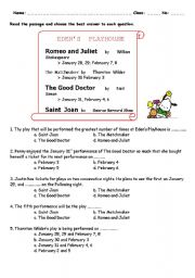 English worksheet: Edens Playhouse