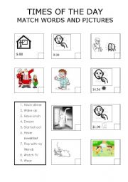 English worksheet: Times of the day