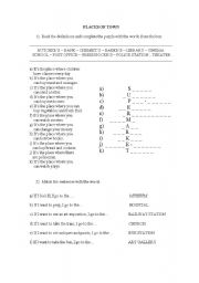 English worksheet: Places of Town Puzzle