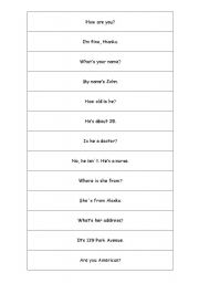 English worksheet: Questions and answers 