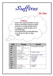 English Worksheet: Suffixes