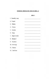 English Worksheet: Store