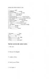 English worksheet: to be and others