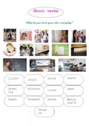 English worksheet: shool verbs