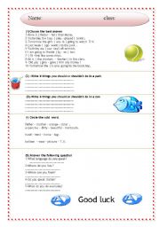 English worksheet: test , quiz , activity . it is for beginners