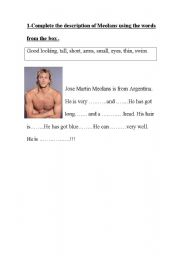 English worksheet: describe a famous person