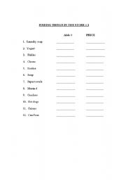 English Worksheet: Store 3