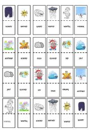 English Worksheet: DOMINOES WEATHER