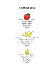 English Worksheet: The fruits song