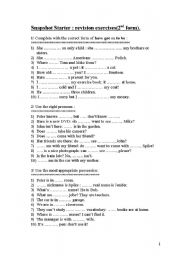 English Worksheet: Revision exercises (New Snapshot Starter)