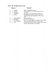 English Worksheet: Poetry Mix and Match