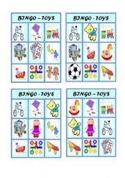 English Worksheet: Bingo - Toys - Part 1 of 3