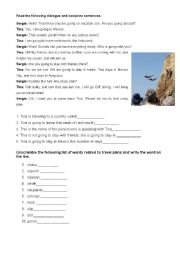 English Worksheet: Readings and unscramble wors related to travel plans