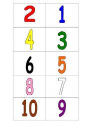 English worksheet: Number Bingo 