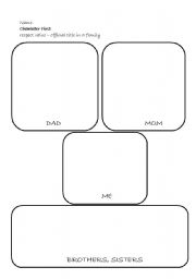 English Worksheet: character first-family title