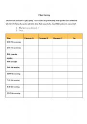 English worksheet: Class survey