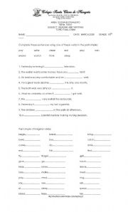 English worksheet: Exam to check past perfect