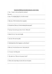 English worksheet: reported sentences exercises