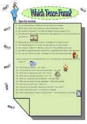 English Worksheet: An exercise on tense forms