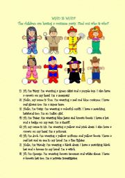 English Worksheet: WHO IS WHO