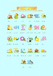 English Worksheet: My Sweet Alphabet