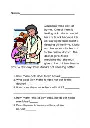 English Worksheet: Marias Cat