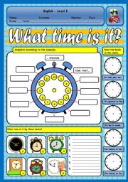 English Worksheet: TELLING THE TIME