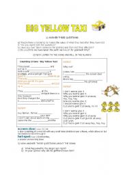 English Worksheet: Big Yellow Taxi with exercises