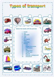 English Worksheet: Means of transport