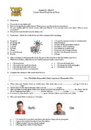 English Worksheet: Two and a Half Men - Video Activity - Money