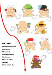 English Worksheet: USA HOLIDAYS