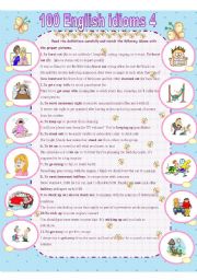 English Worksheet: idioms part 4