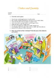 English Worksheet: Quantity and clothes