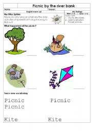 English Worksheet: Picnic by the river bank