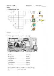 English Worksheet: there is / there are, things in the house, furniture, prepositions, test winners