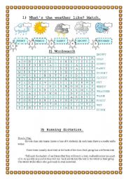 English Worksheet: weather activities