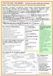 English Worksheet: Revising the past simple and continuous